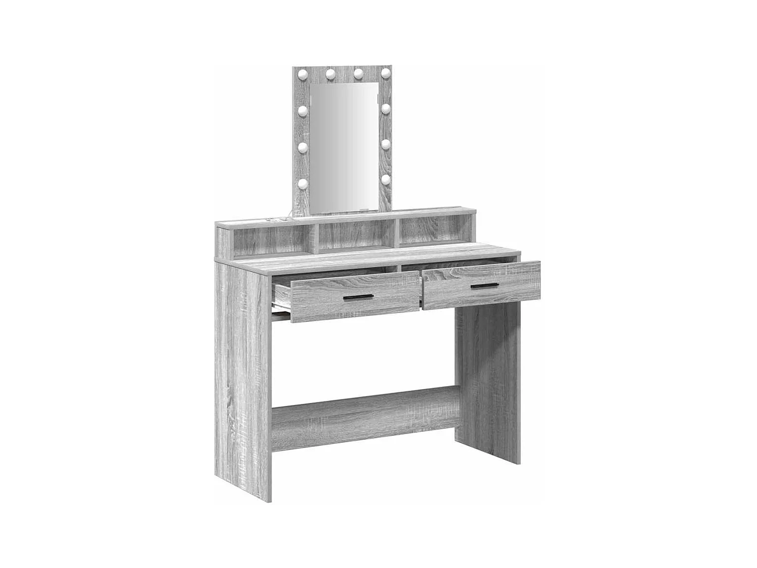 Grijze kaptafel 100 x 41 x 140 cm bewerkt hout