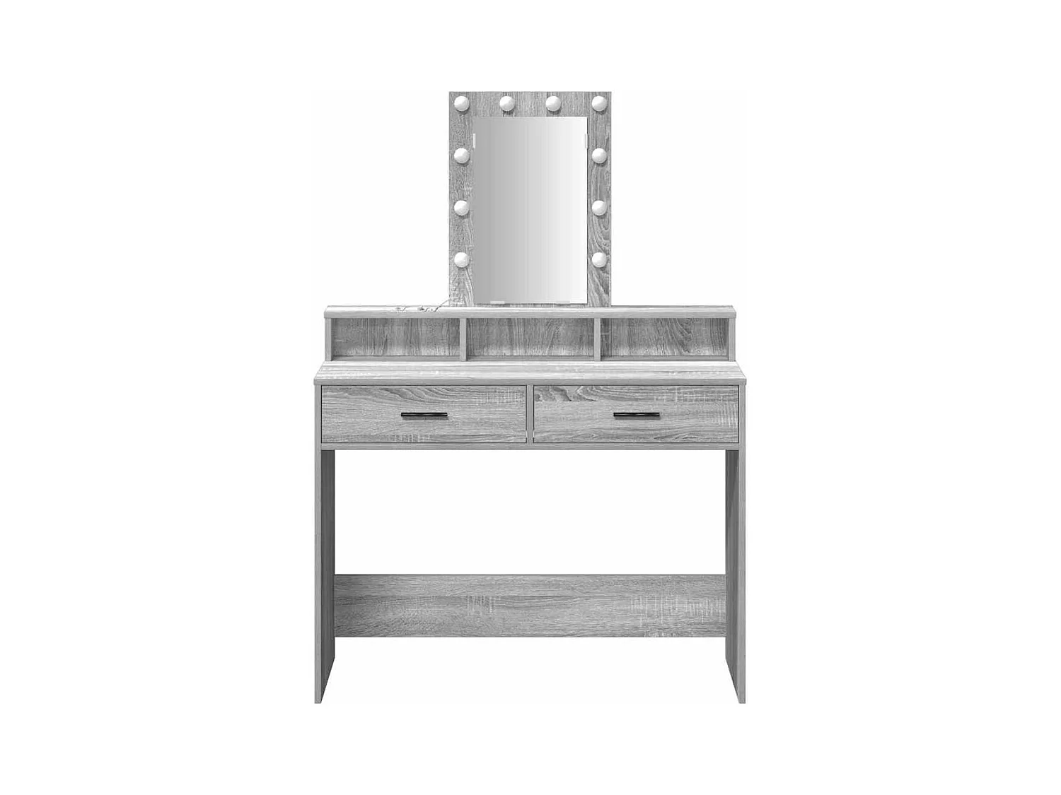 Grijze kaptafel 100 x 41 x 140 cm bewerkt hout