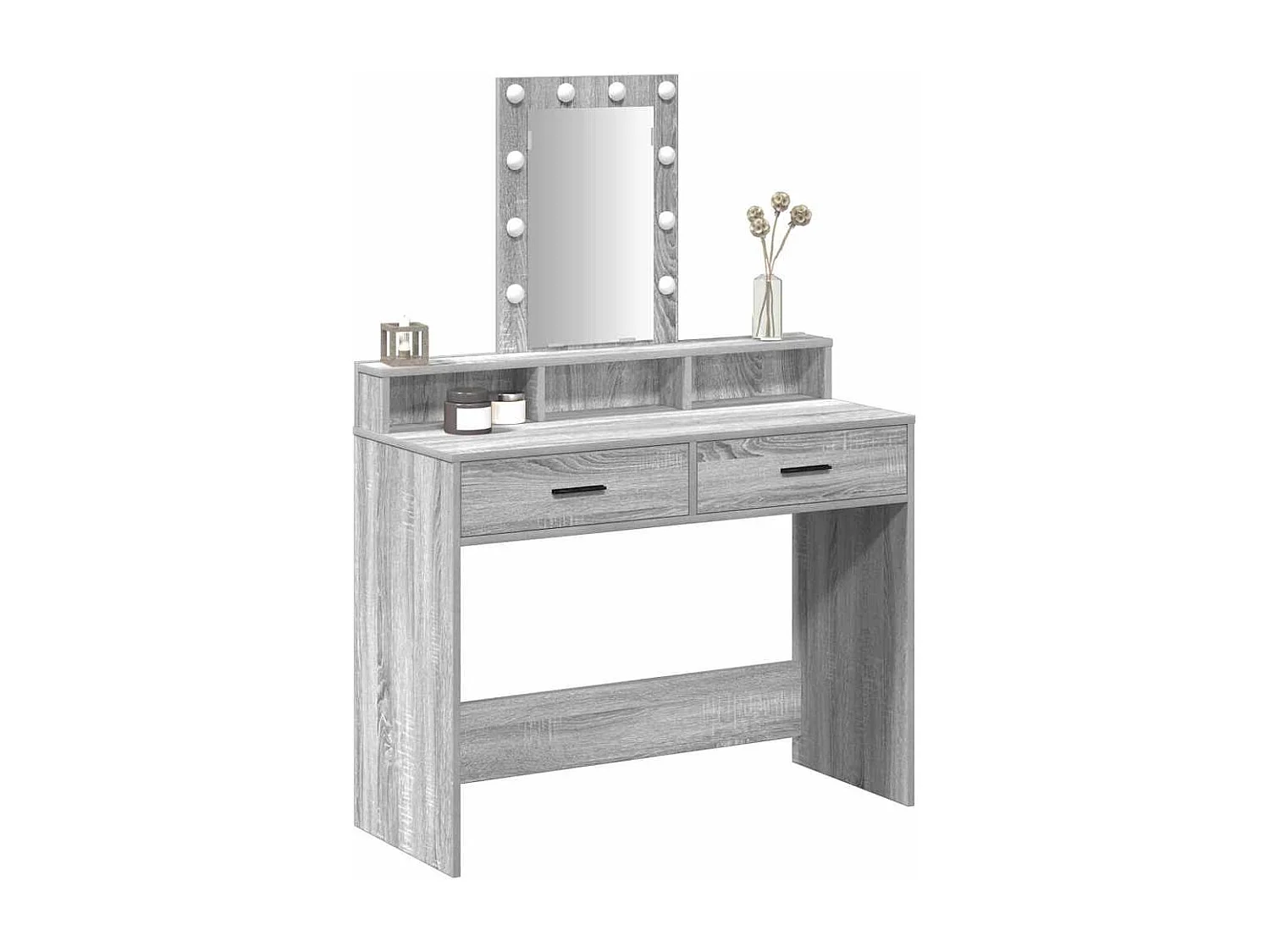 Table de Toilette Gris 100 x 41 x 140 cm Bois d'ingénierie