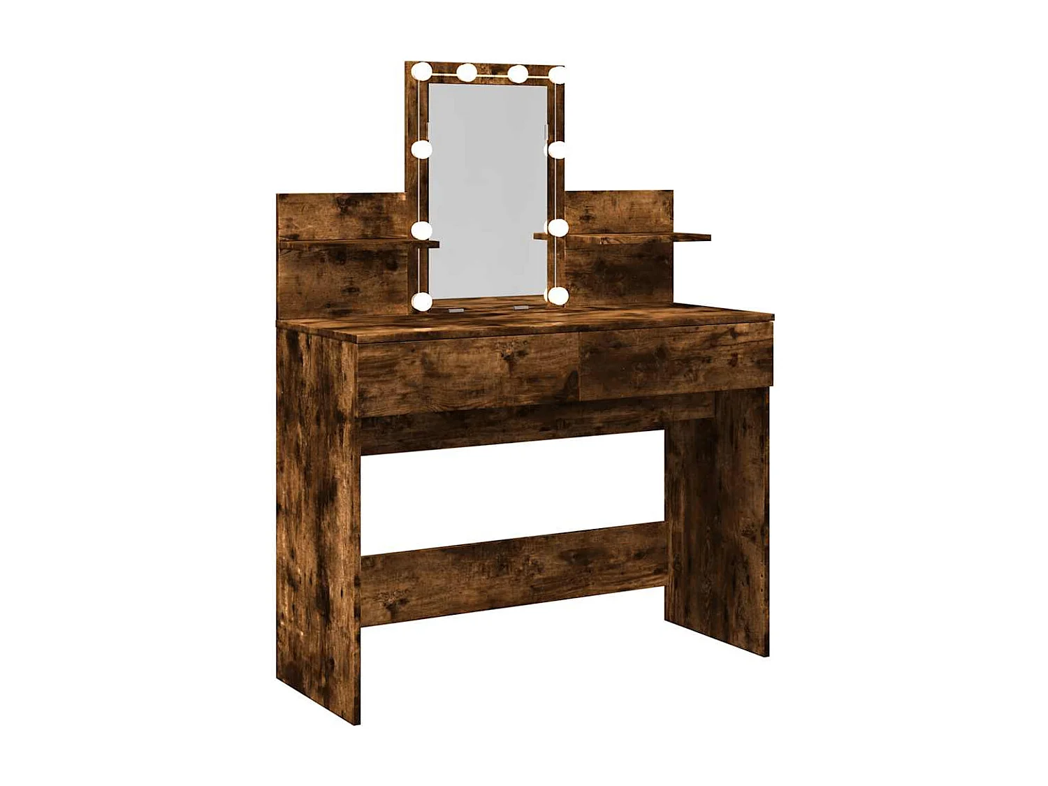 Kaptafel met LED gerookt eiken 100x40x130 cm