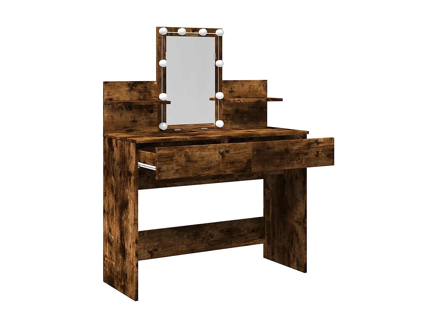 Kaptafel met LED gerookt eiken 100x40x130 cm