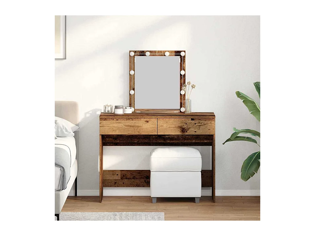 Schminktisch Antikholz 100 x 40 x 130 cm Holzwerkstoff
