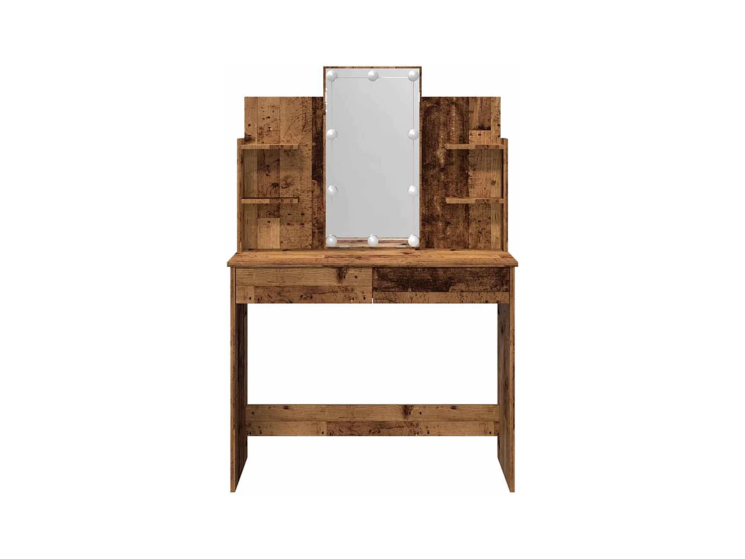 Coiffeuse avec lumières LED vieux bois 96x40x142 cm
