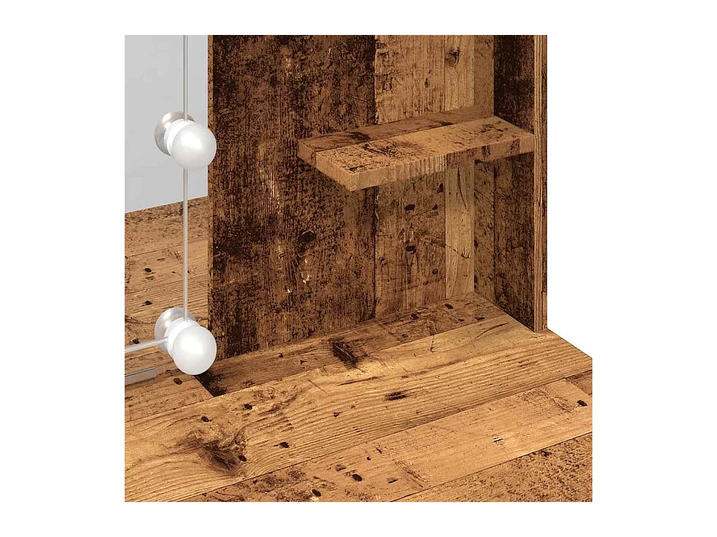 Coiffeuse avec lumières LED vieux bois 96x40x142 cm