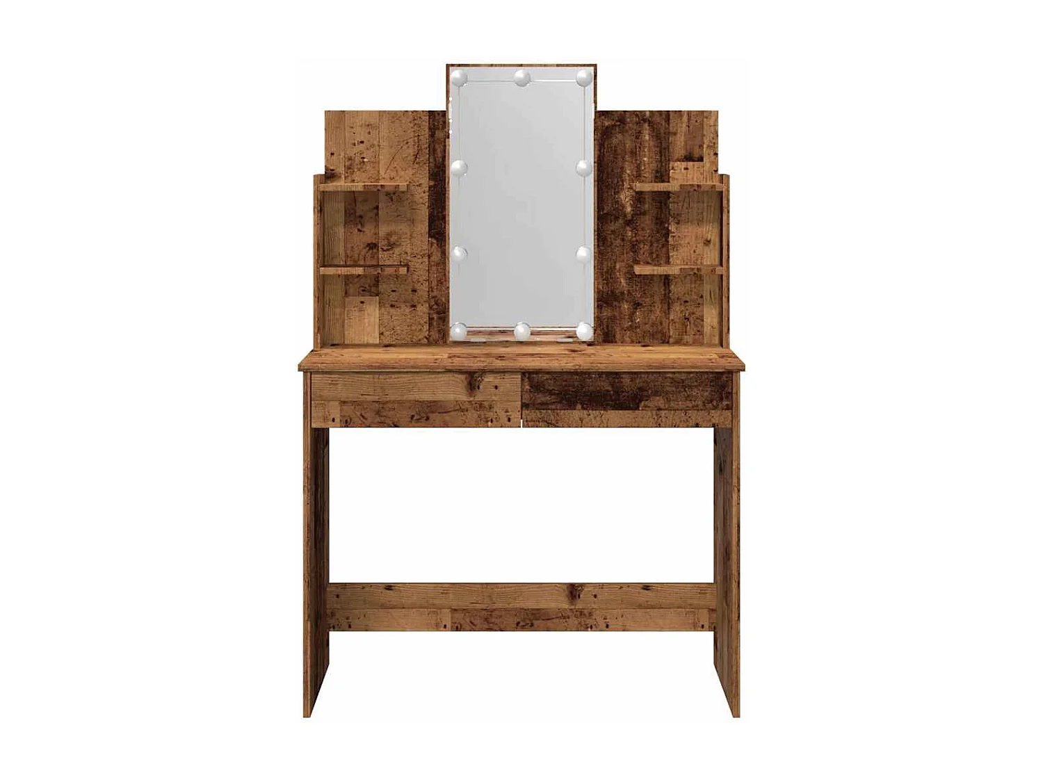 Coiffeuse avec lumières LED vieux bois 96x40x142 cm