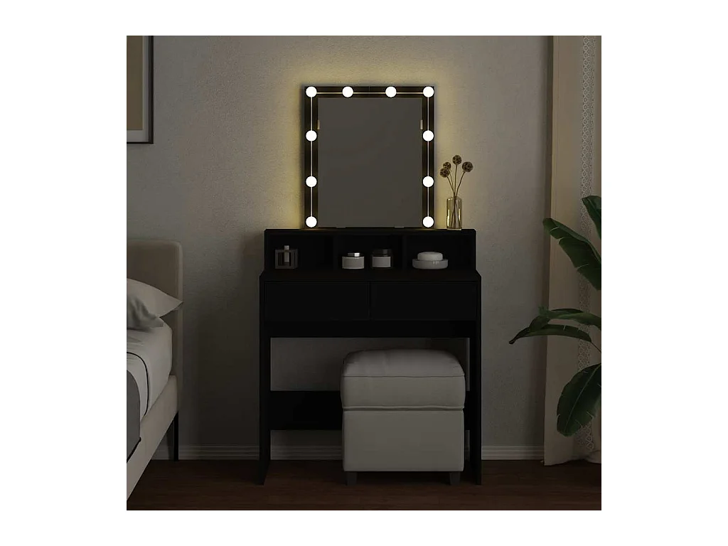 Kaptafel met LED zwart 80x41x144,5 cm
