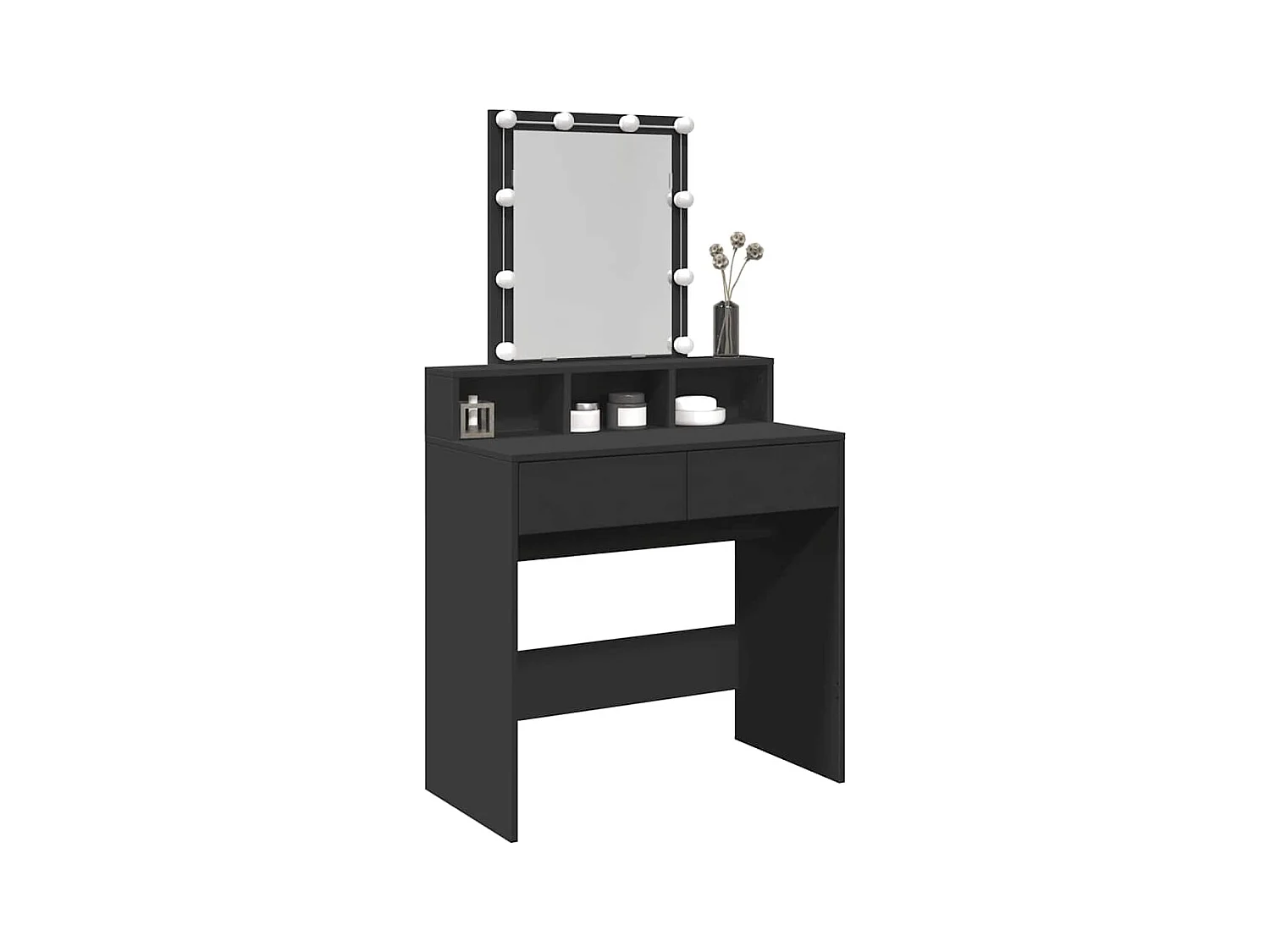 Kaptafel met LED zwart 80x41x144,5 cm