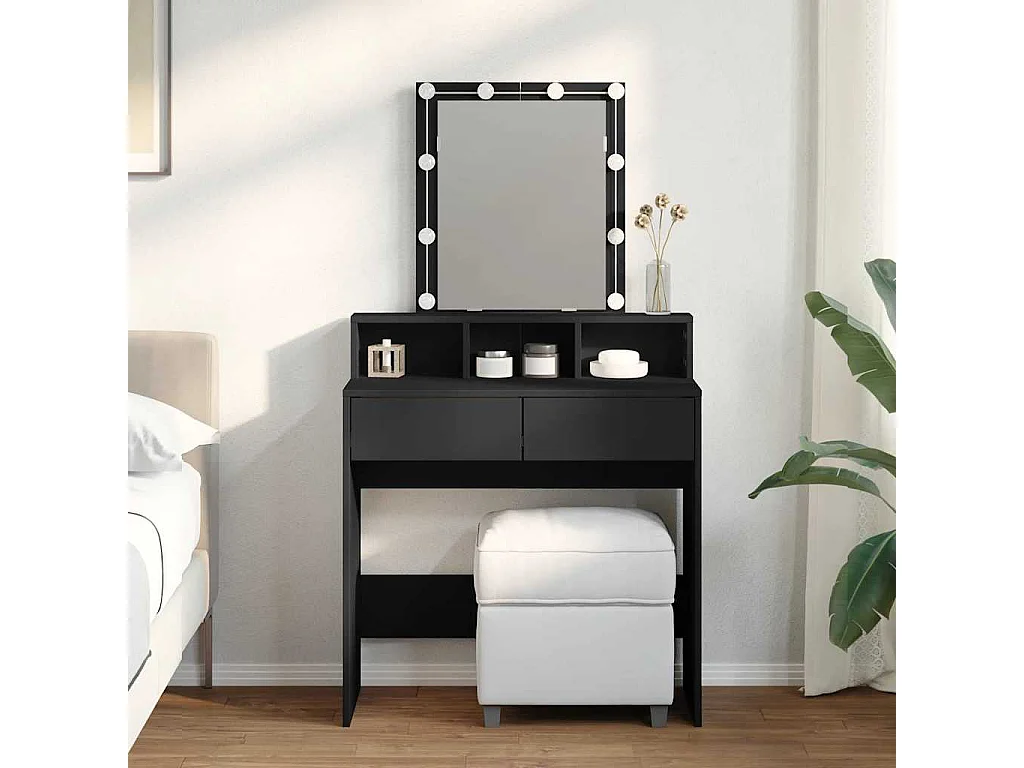 Toletta con LED nero 80x41x144,5 cm