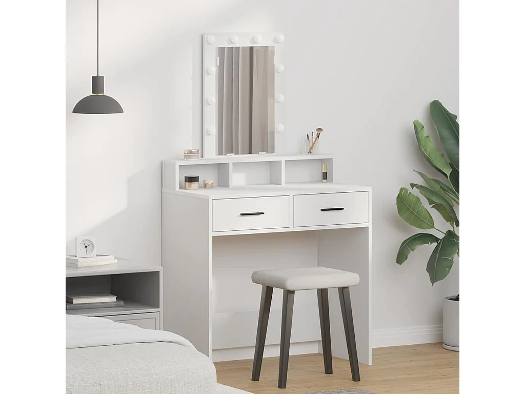 Tocador blanco 79 x 41 x 140 cm Madera de ingeniería