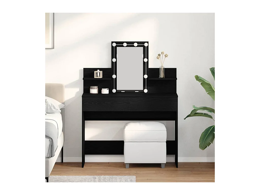 Coiffeuse Chêne noir 100 x 40 x 130 cm Bois d'ingénierie