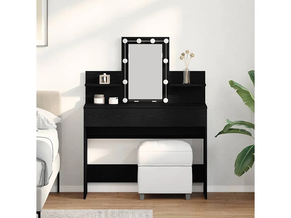 Coiffeuse Chêne noir 100 x 40 x 130 cm Bois d'ingénierie