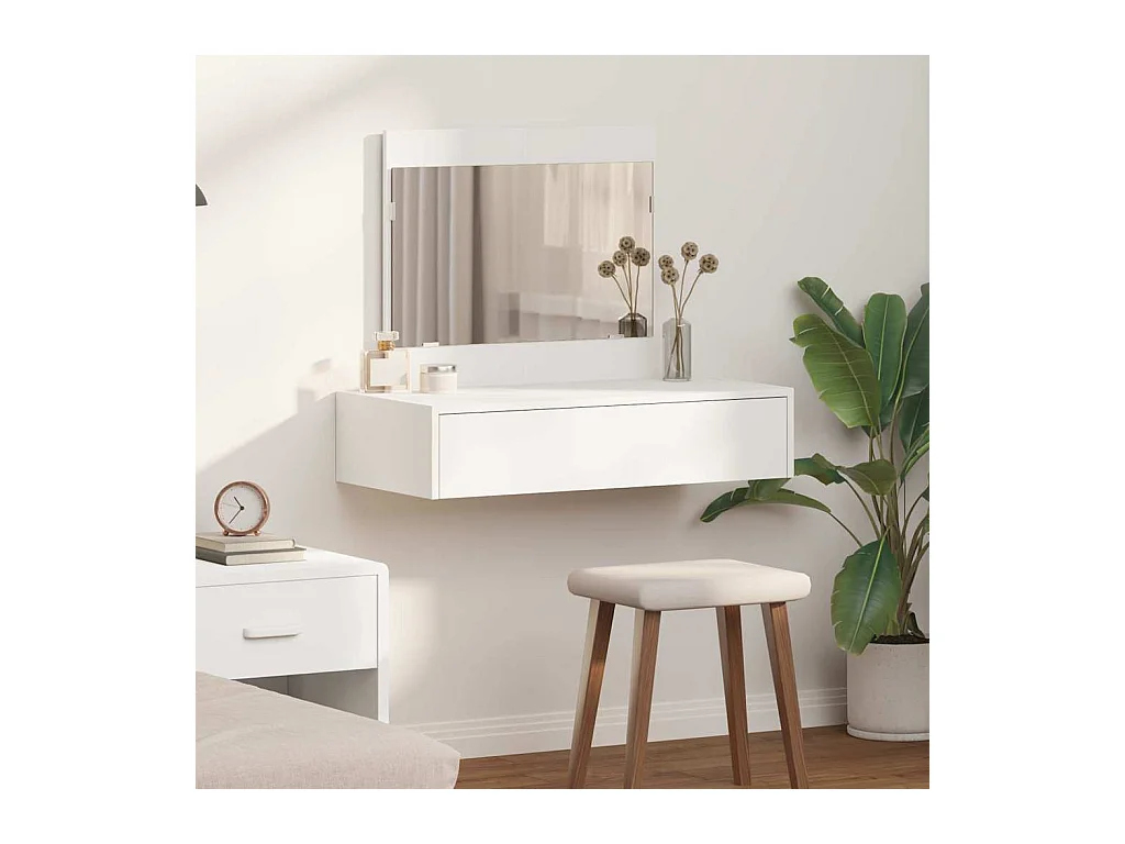 Table de Toilette Blanc 83 x 40 x 70 cm Bois d'ingénierie