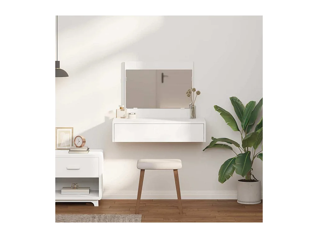 Table de Toilette Blanc 83 x 40 x 70 cm Bois d'ingénierie