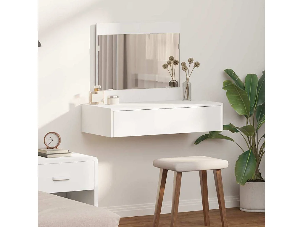 Table de Toilette Blanc 83 x 40 x 70 cm Bois d'ingénierie