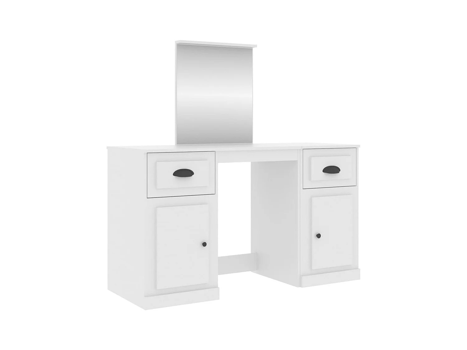 Toletta con specchio bianco 130x50x132,5 cm