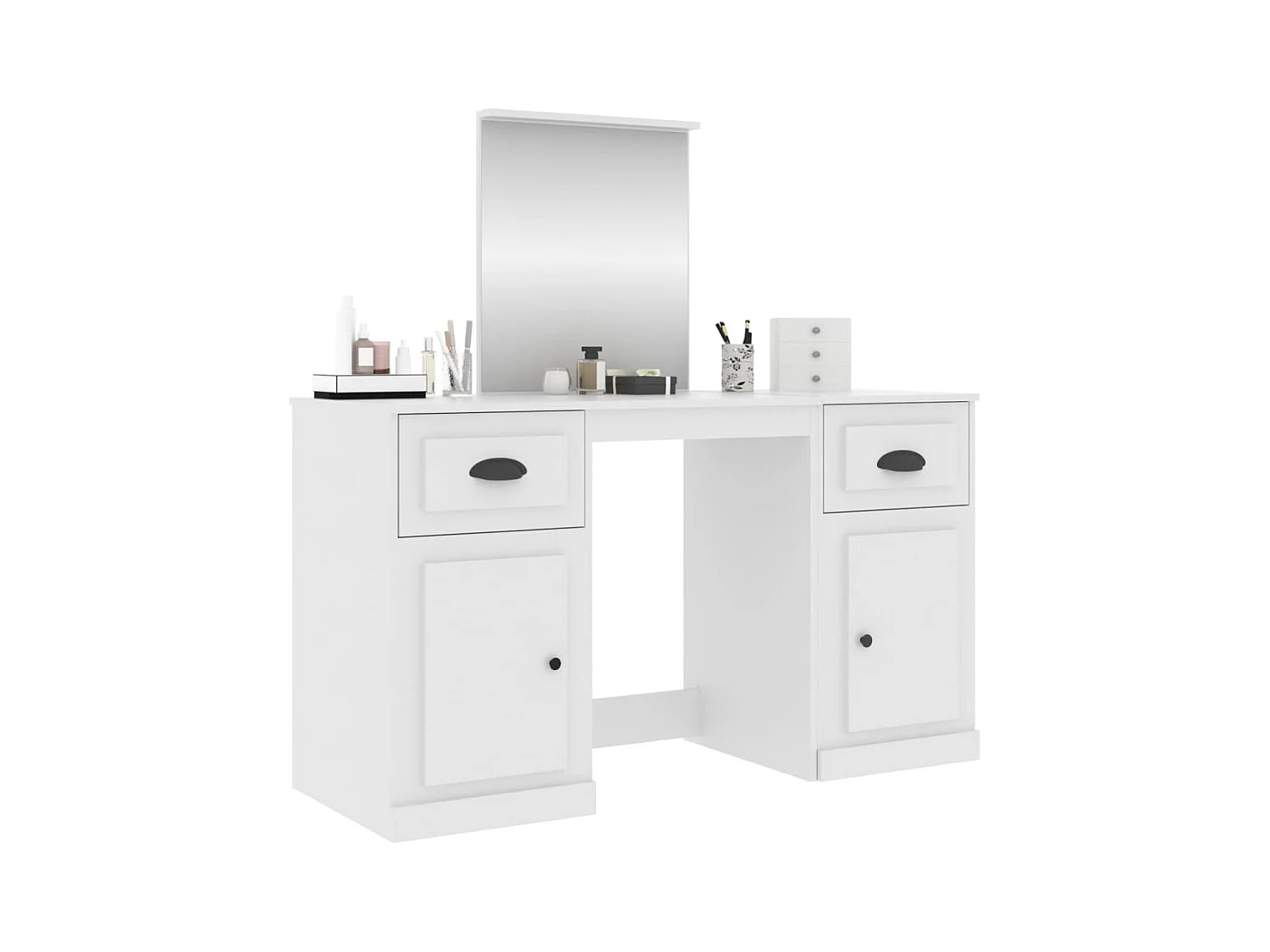 Toletta con specchio bianco 130x50x132,5 cm