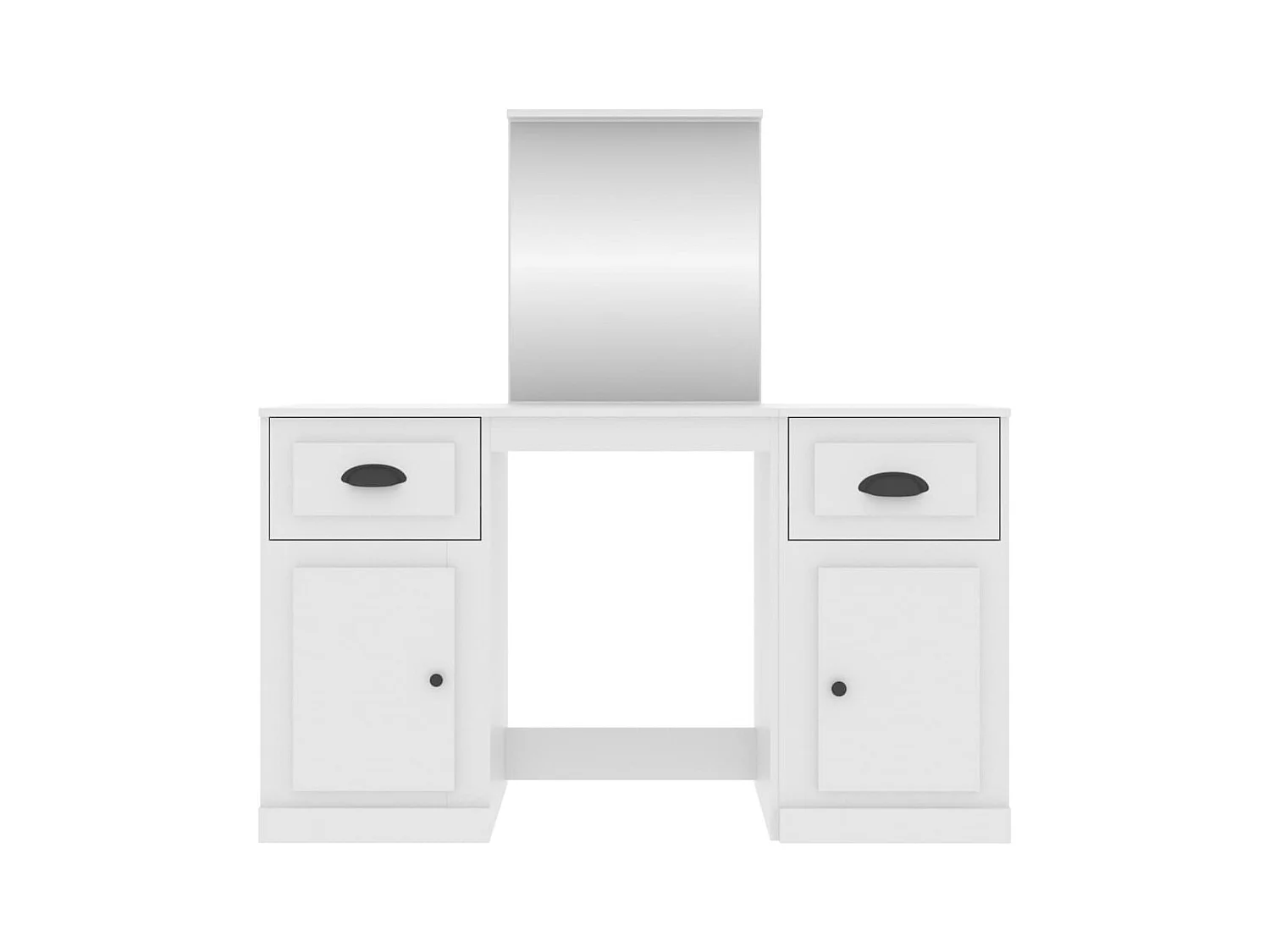 Toletta con specchio bianco 130x50x132,5 cm