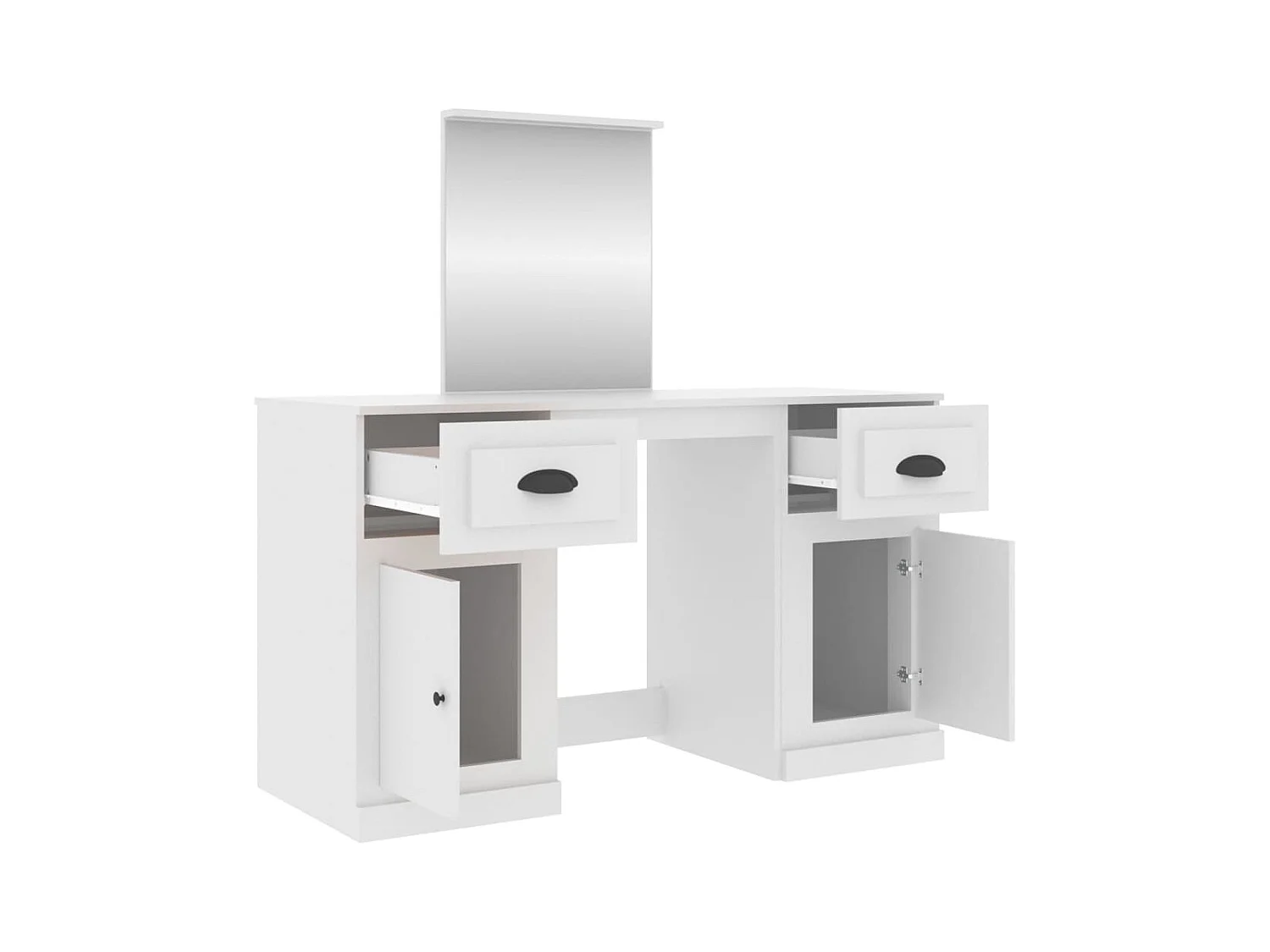 Toletta con specchio bianco 130x50x132,5 cm