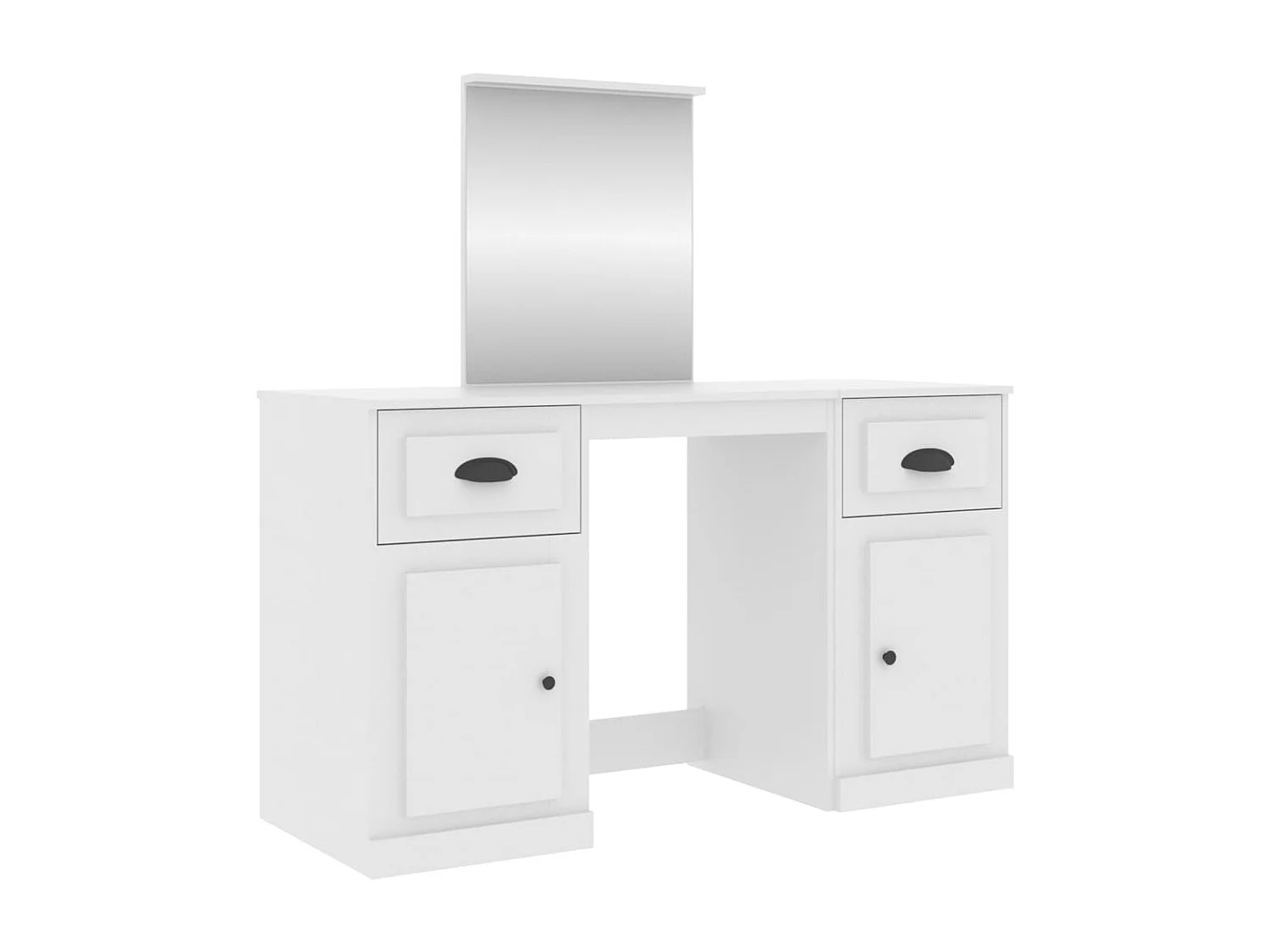 Coiffeuse avec miroir blanc 130x50x132,5 cm