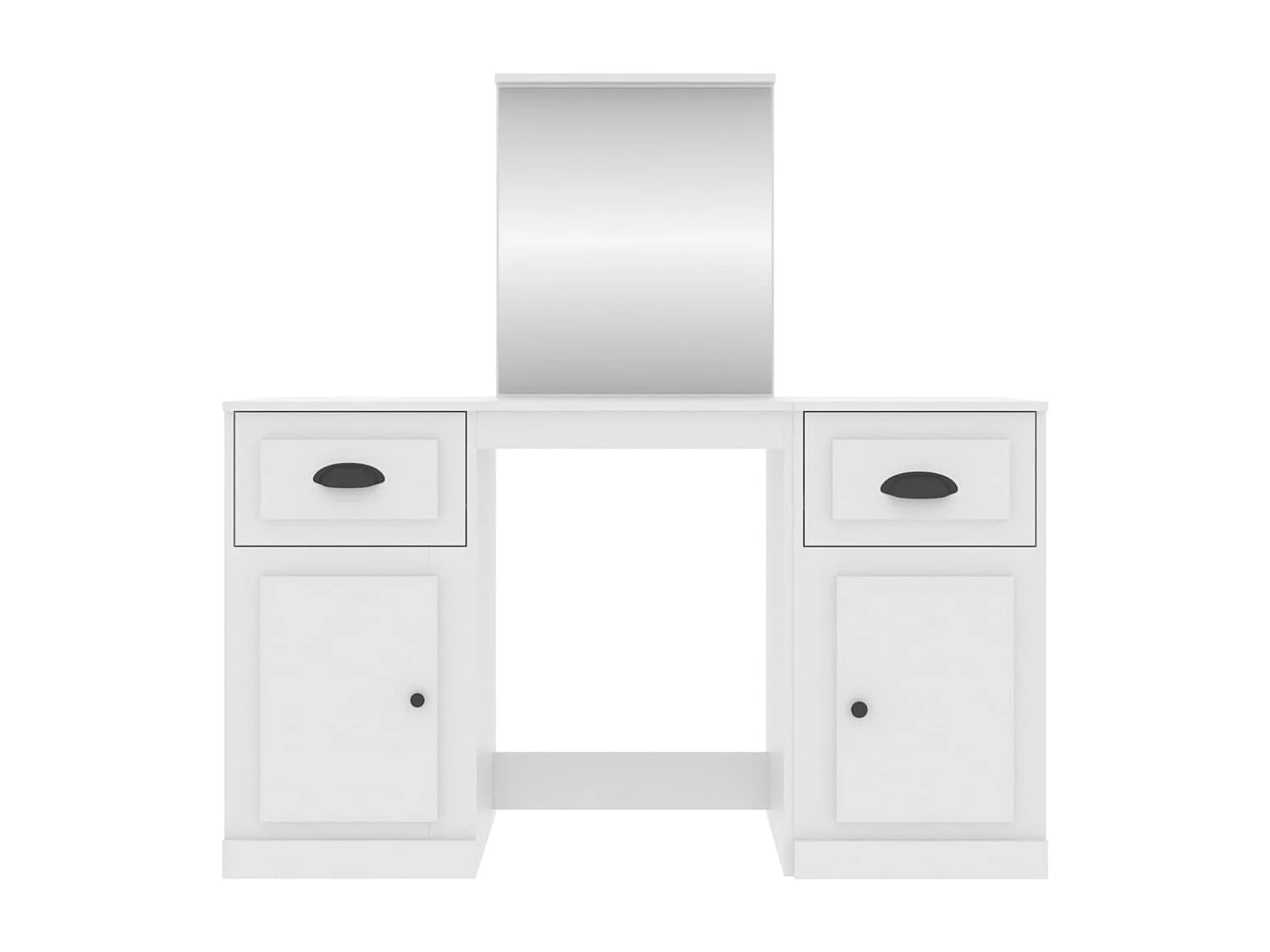 Coiffeuse avec miroir blanc 130x50x132,5 cm