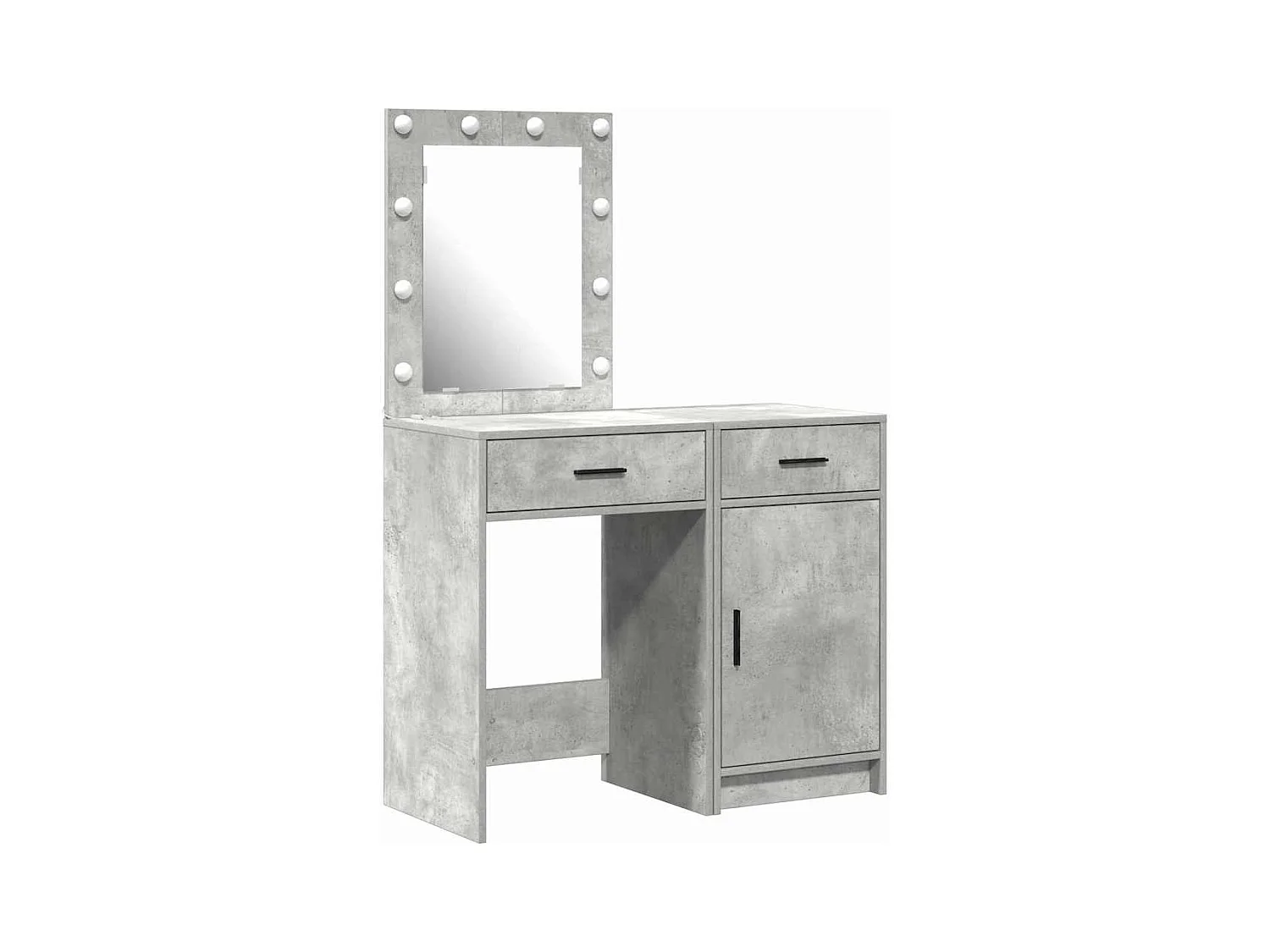 Tocador de 2 piezas, gris, 50 x 41 x 135 cm, madera de ingeniería