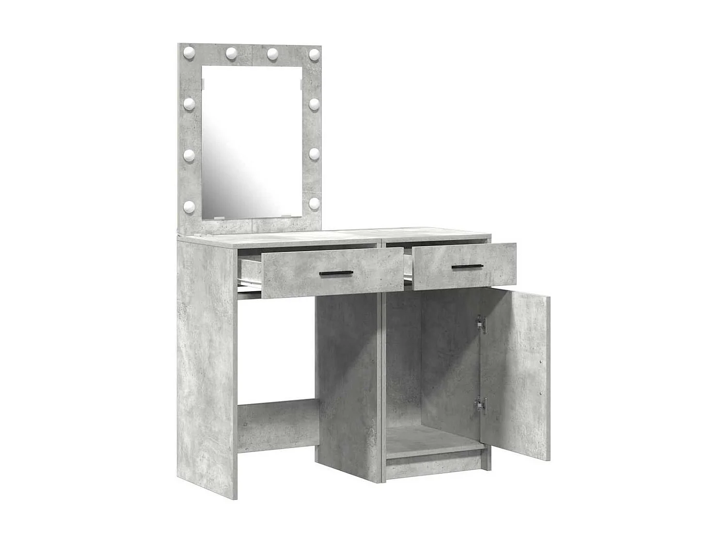 Kaptafelset, 2-delig, grijs, 50 x 41 x 135 cm, bewerkt hout