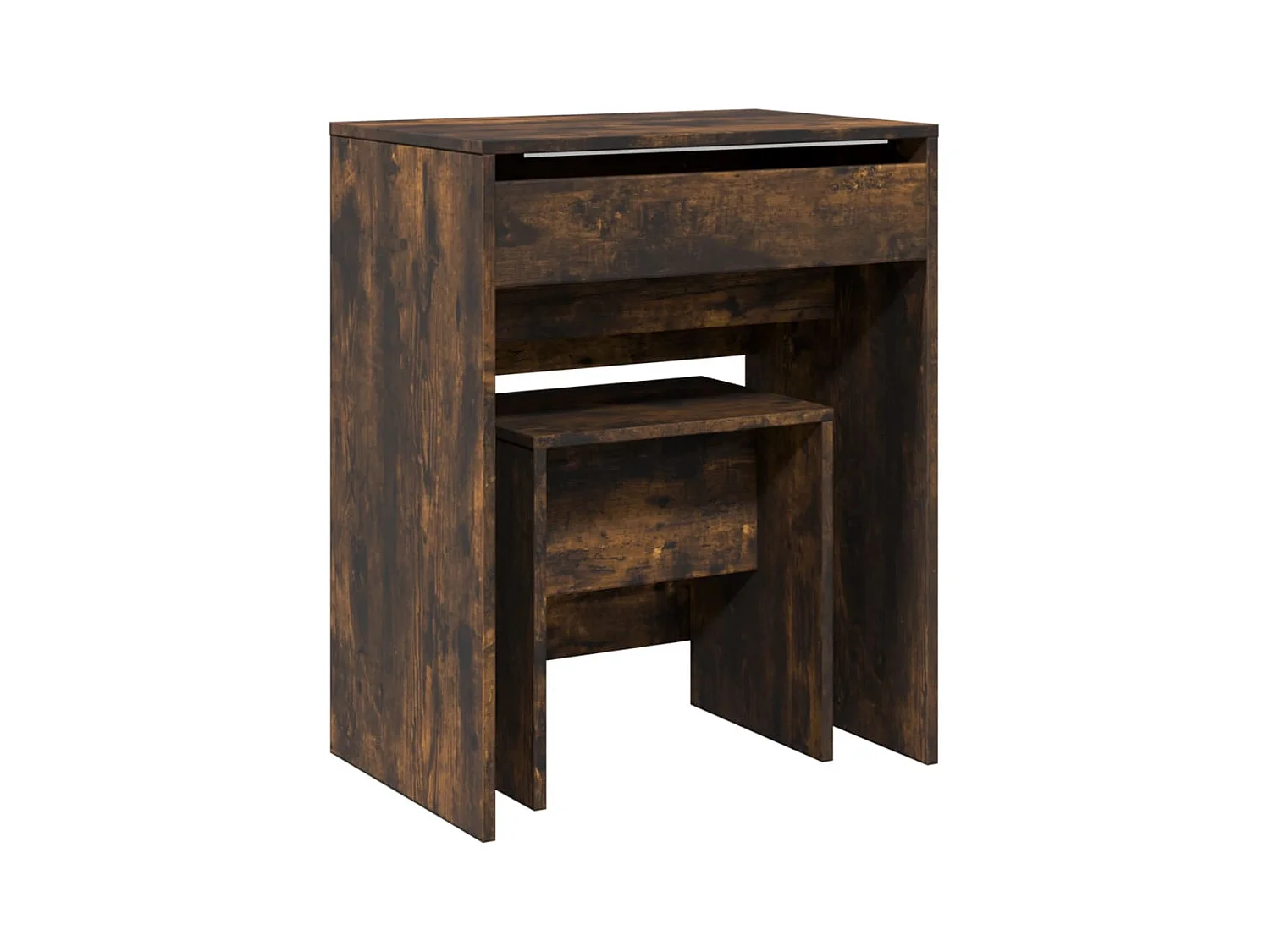 Tocador y taburete roble ahumado 60x40x113,5 cm