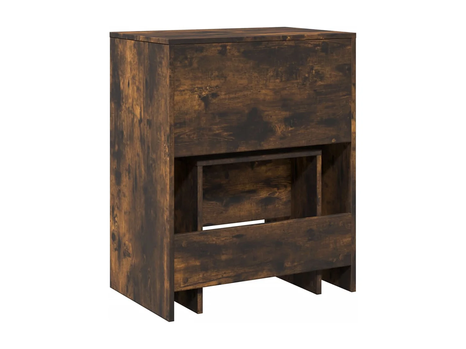 Toletta e sgabello rovere affumicato 60x40x113,5 cm