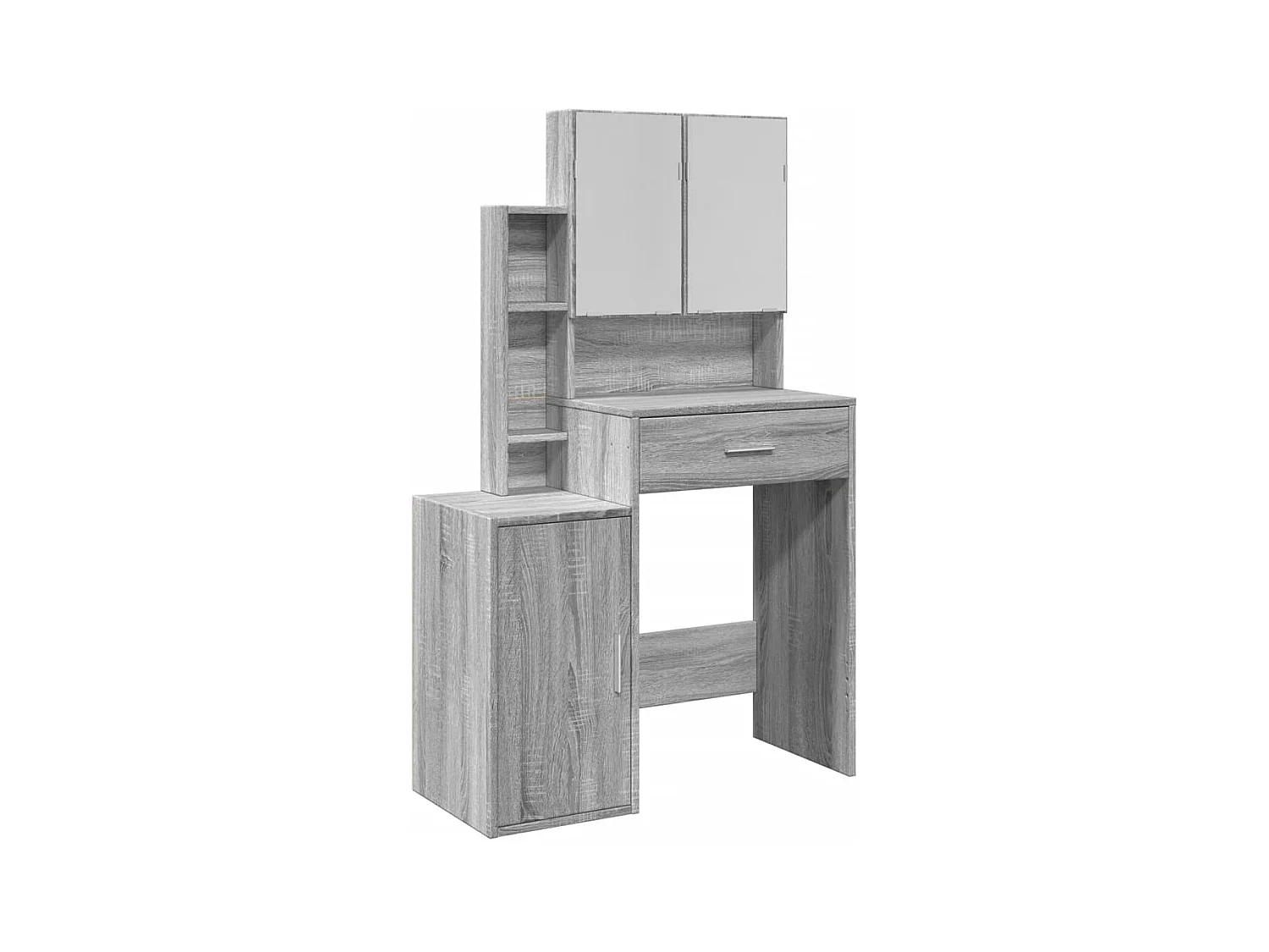 Kaptafel met kast Sonoma grijs 80x35x132 cm