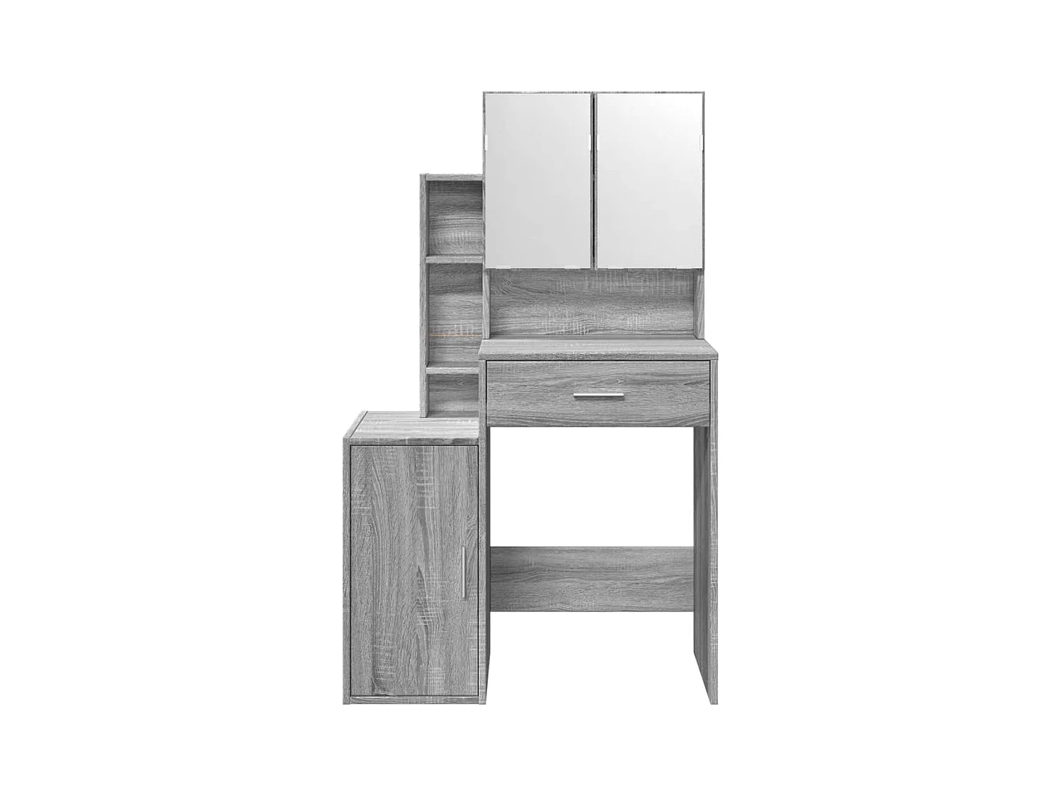 Kaptafel met kast Sonoma grijs 80x35x132 cm