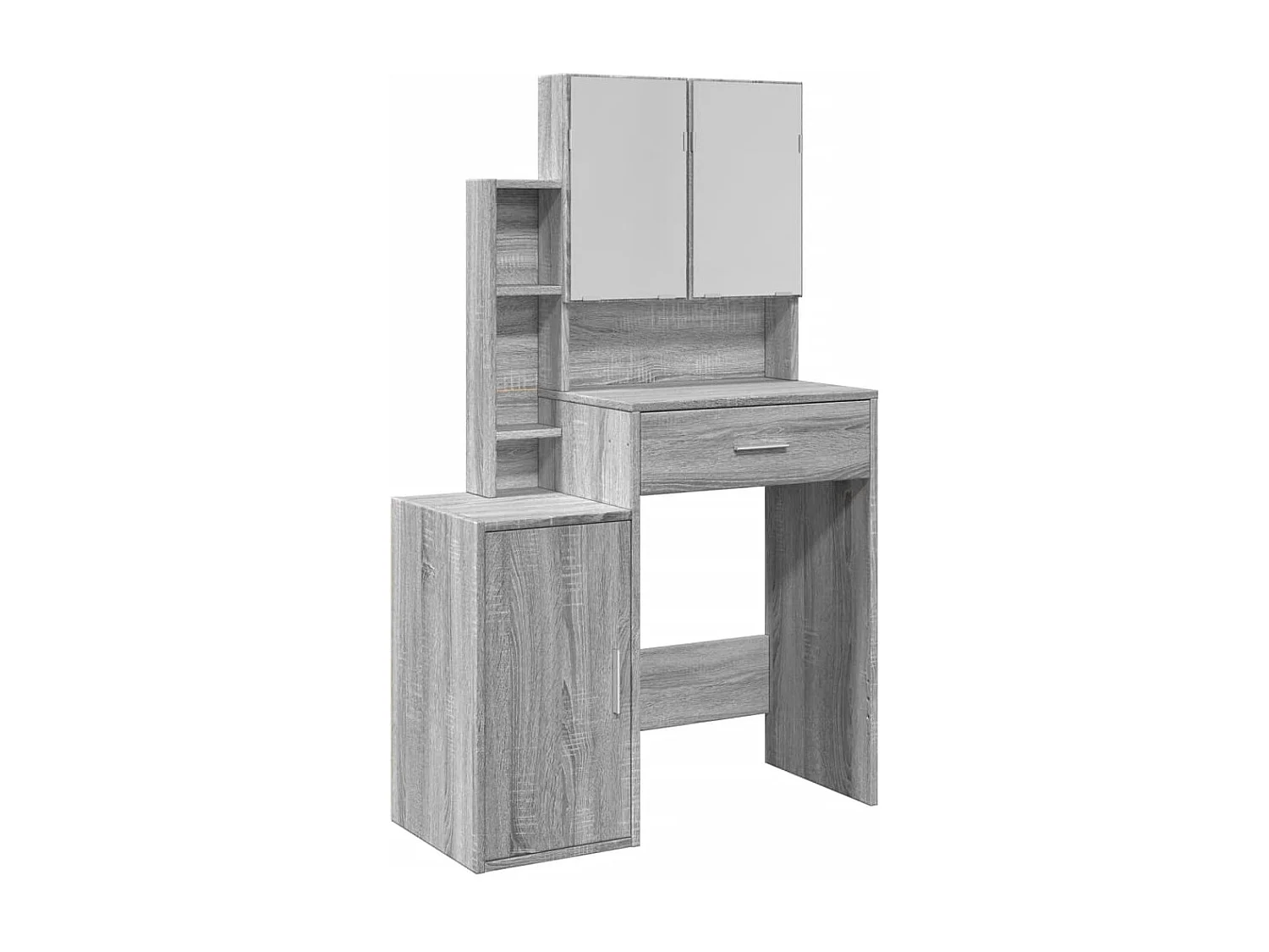 Tocador con mueble Sonoma gris 80x35x132 cm