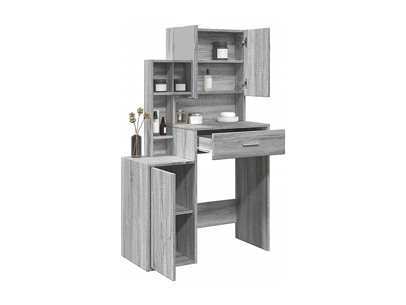 Tocador con mueble Sonoma gris 80x35x132 cm