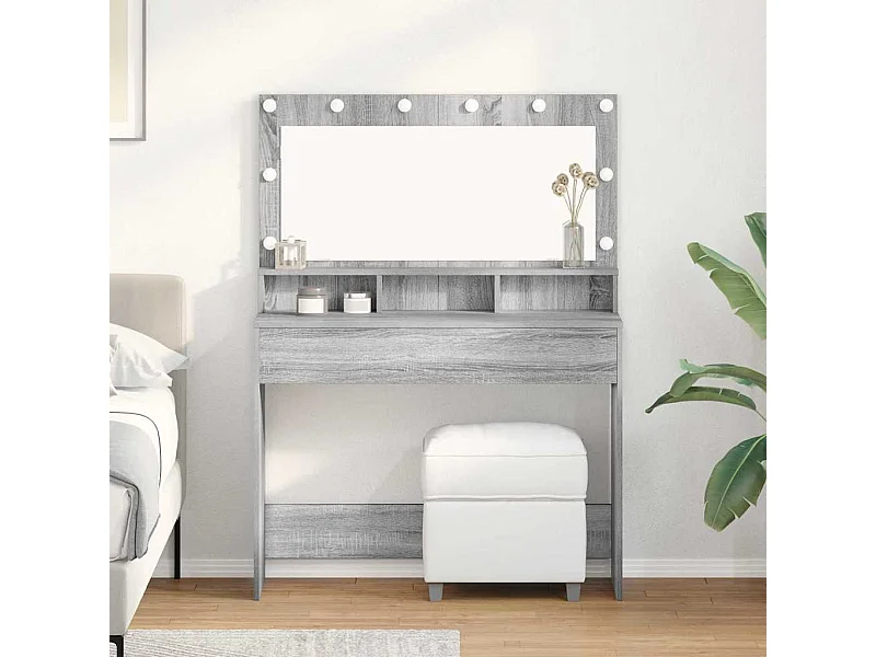 Coiffeuse Sonoma gris 100 x 41 x 135 cm Bois d'ingénierie