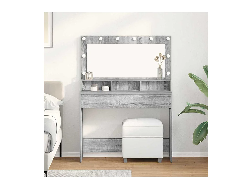 Coiffeuse Sonoma gris 100 x 41 x 135 cm Bois d'ingénierie