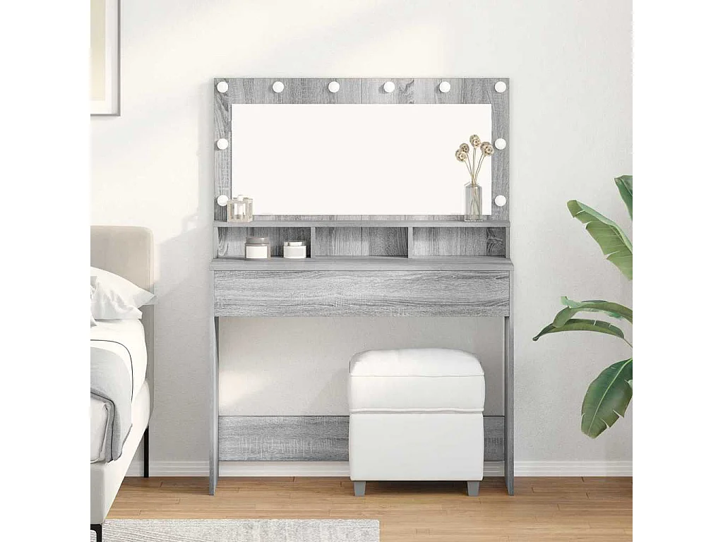 Coiffeuse Sonoma gris 100 x 41 x 135 cm Bois d'ingénierie