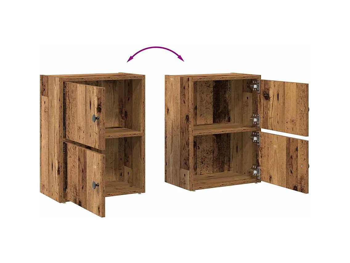 Bibliothèque vieux bois 40x24x52 cm bois d'ingénierie