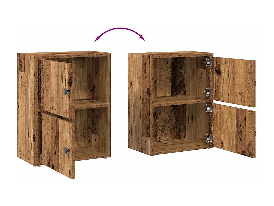 Bibliothèque vieux bois 40x24x52 cm bois d'ingénierie