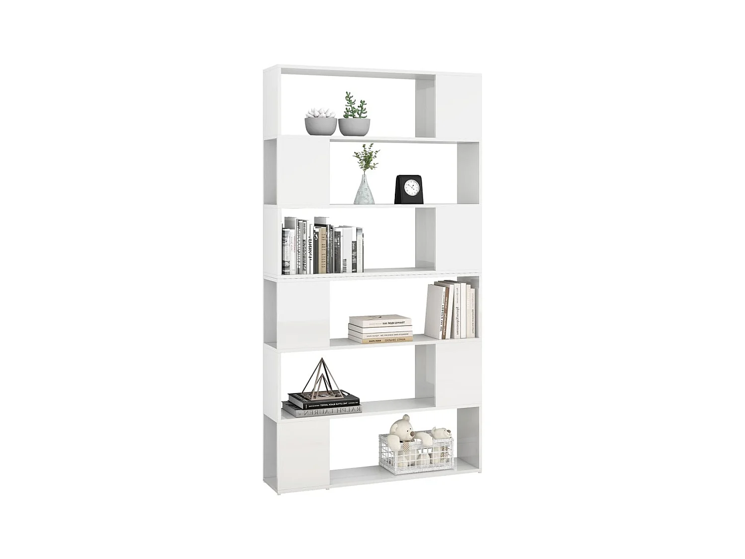 Bibliothèque/Séparateur de pièce Blanc brillant 100x24x188 cm