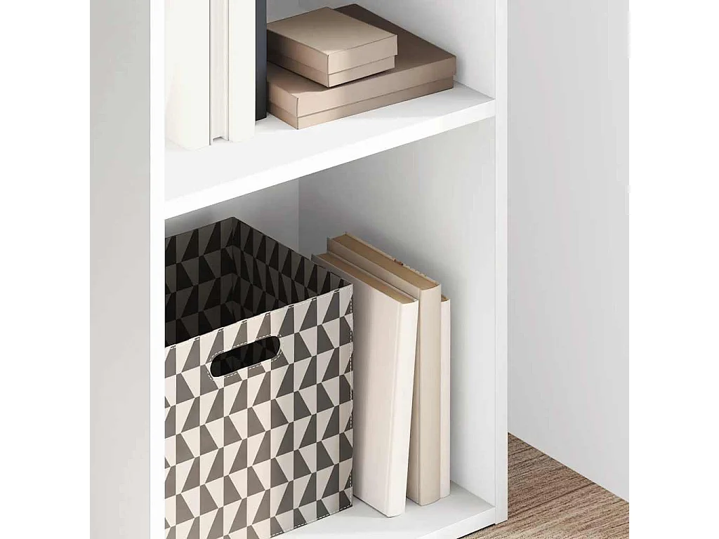 Libreria bianca 40x30x152 cm in legno ingegnerizzato