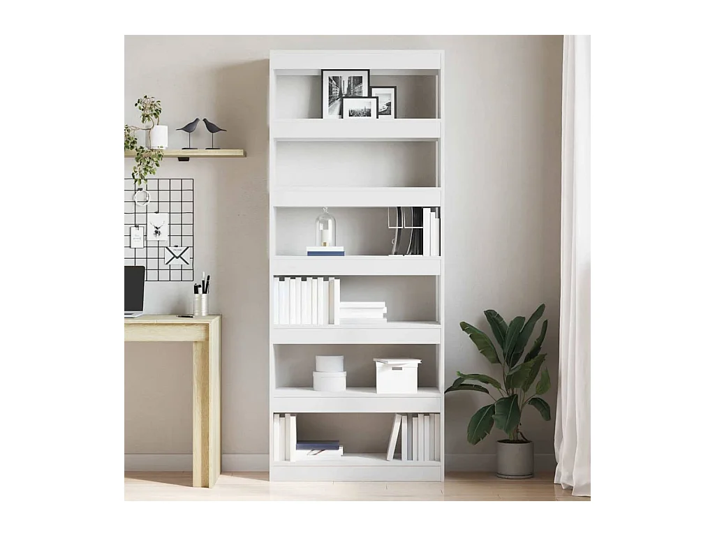 Librería Blanca 80 x 30 x 198 cm Madera de Ingeniería