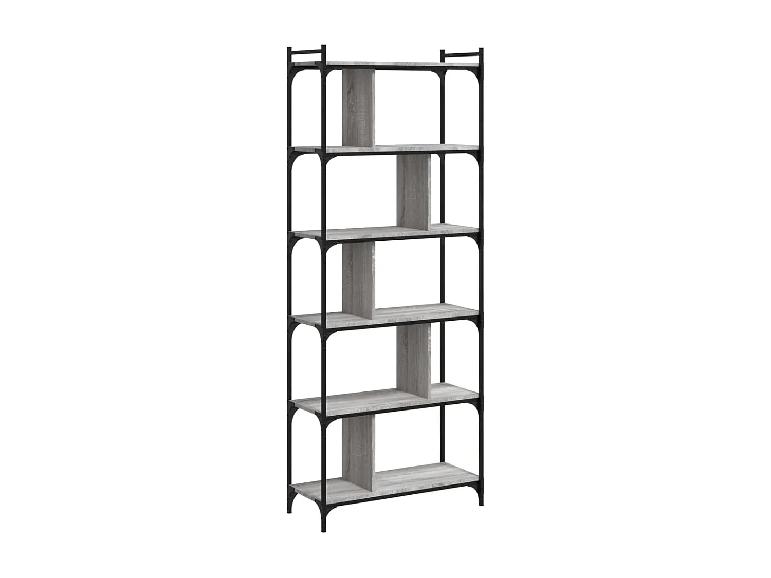 Librería de 6 niveles Sonoma Grey de 76 x 32 x 192 cm de madera de ingeniería