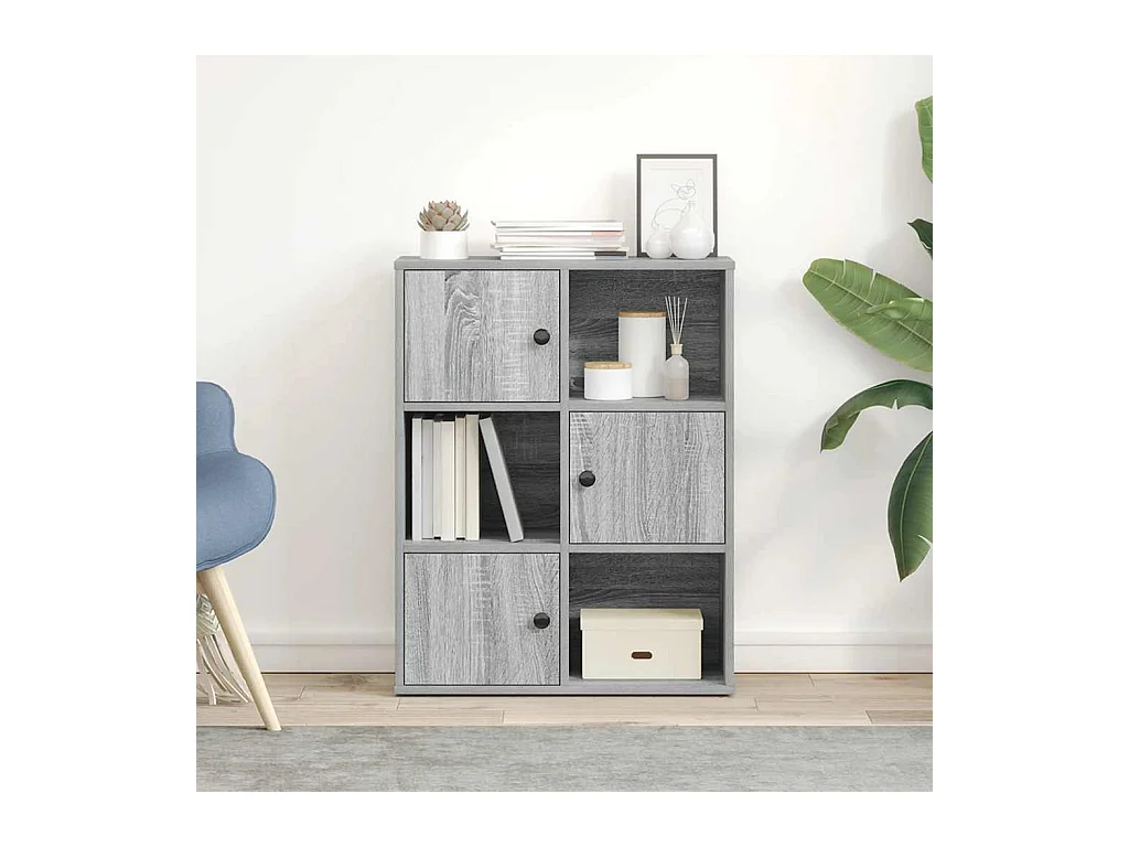 Bibliothèque sonoma gris 60x24x76,5 cm bois d'ingénierie