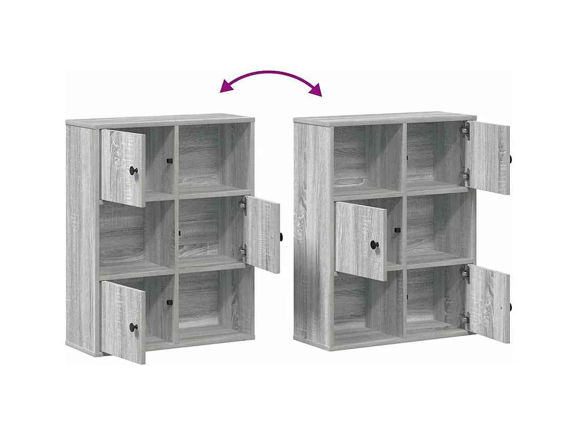 Bibliothèque sonoma gris 60x24x76,5 cm bois d'ingénierie