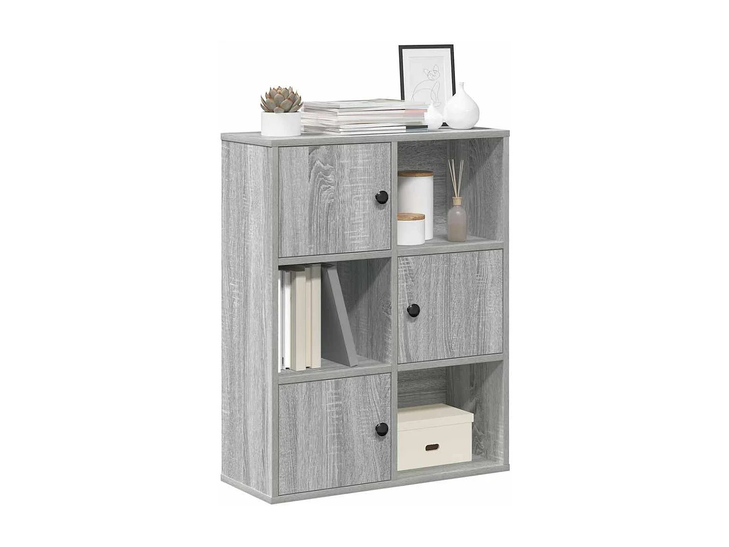 Bibliothèque sonoma gris 60x24x76,5 cm bois d'ingénierie