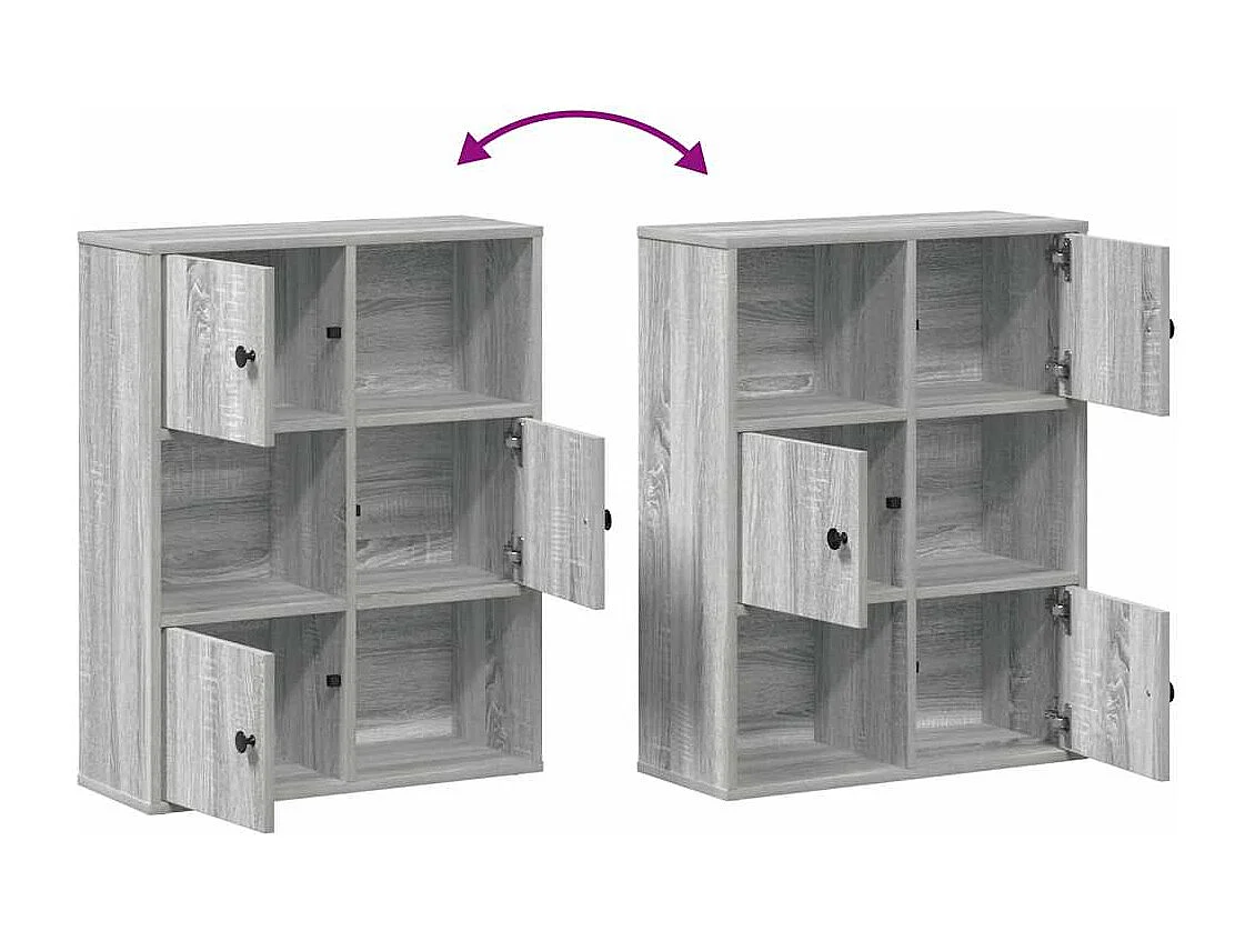 Bibliothèque sonoma gris 60x24x76,5 cm bois d'ingénierie