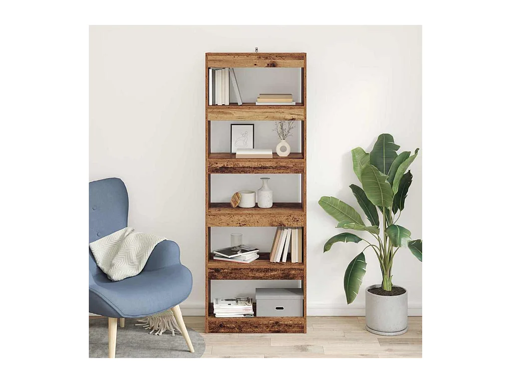 Libreria in legno antico 60 x 30 x 166 cm Legno ingegnerizzato