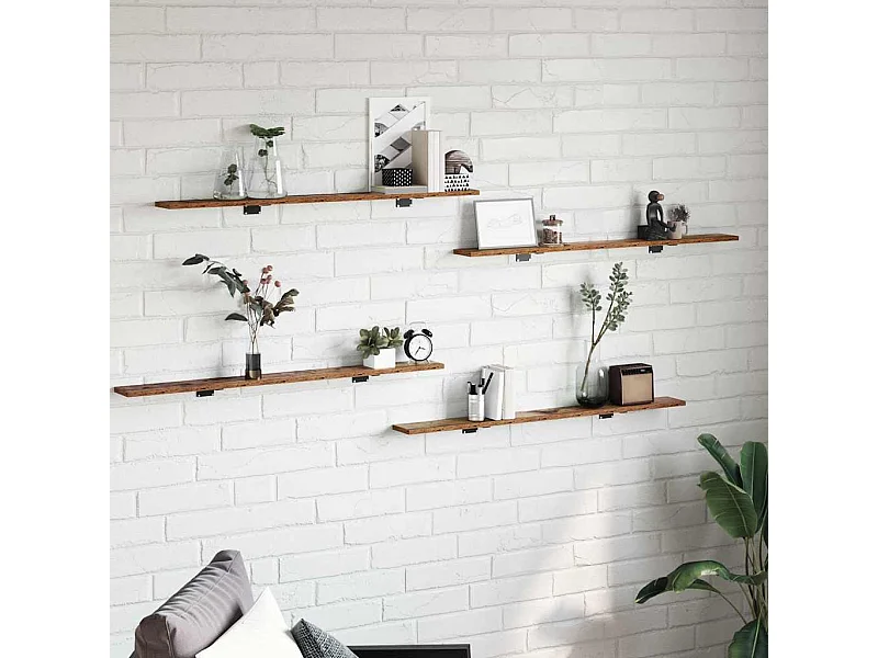 Boekenplank 4 stuks Bruin 100 x 10 x 1,5 cm