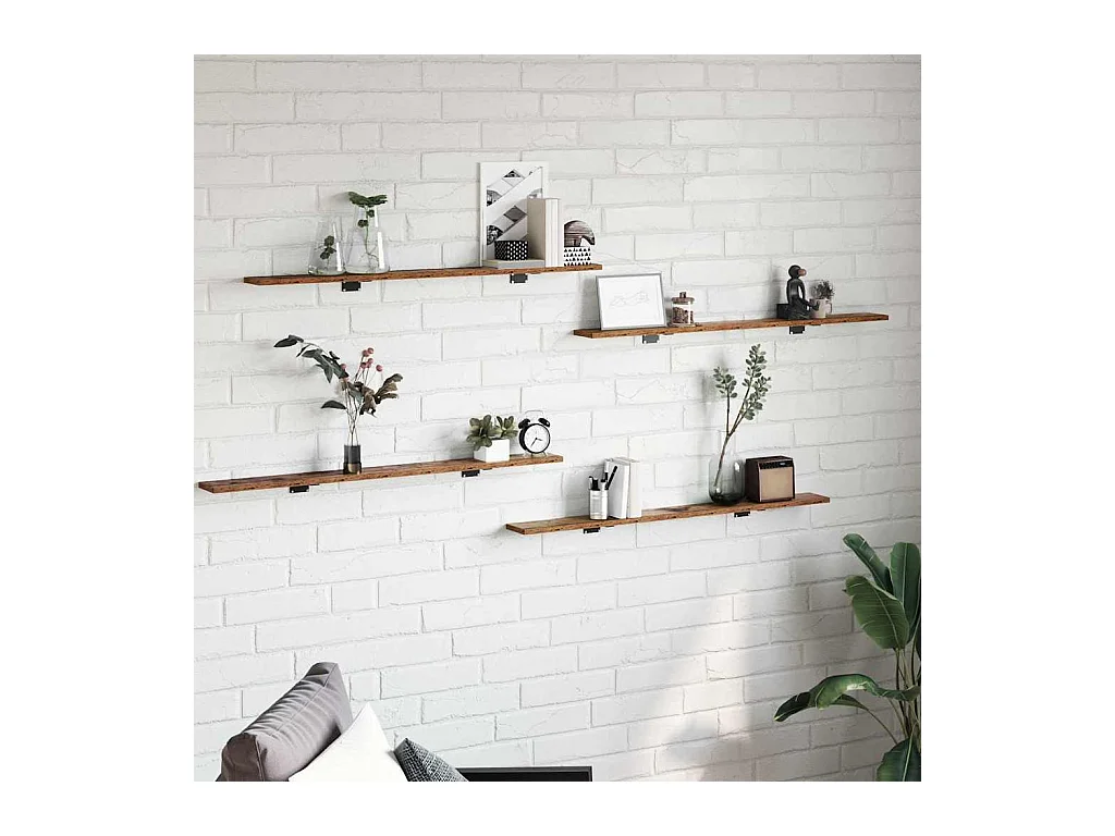 Étagère à livres 4 pcs Marron 100 x 10 x 1.5 cm