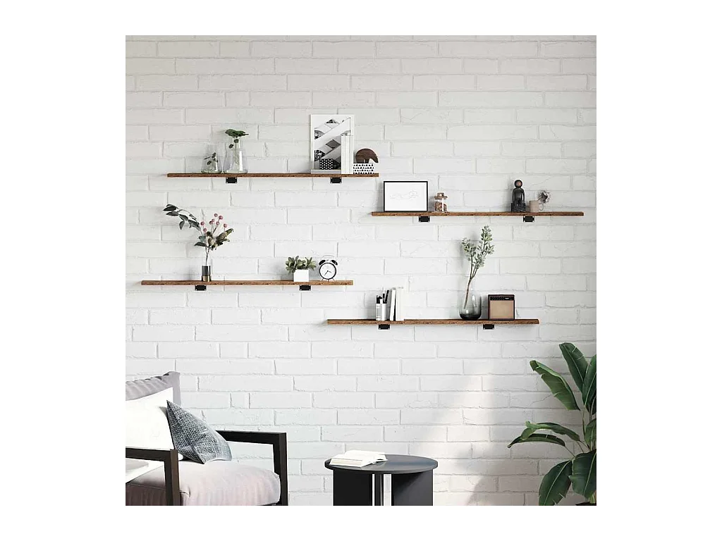 Étagère à livres 4 pcs Marron 100 x 10 x 1.5 cm