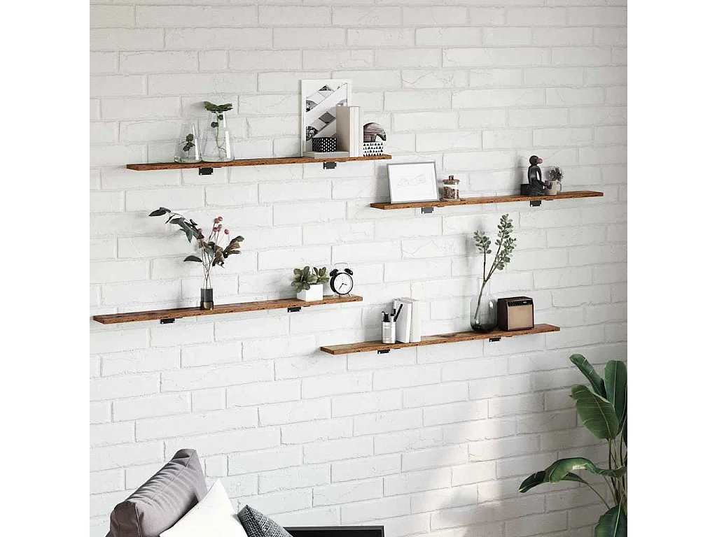 Étagère à livres 4 pcs Marron 100 x 10 x 1.5 cm